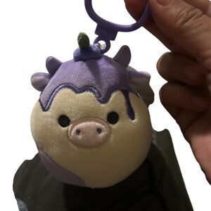 Squishmallows Purple and Cream Plush Keychain